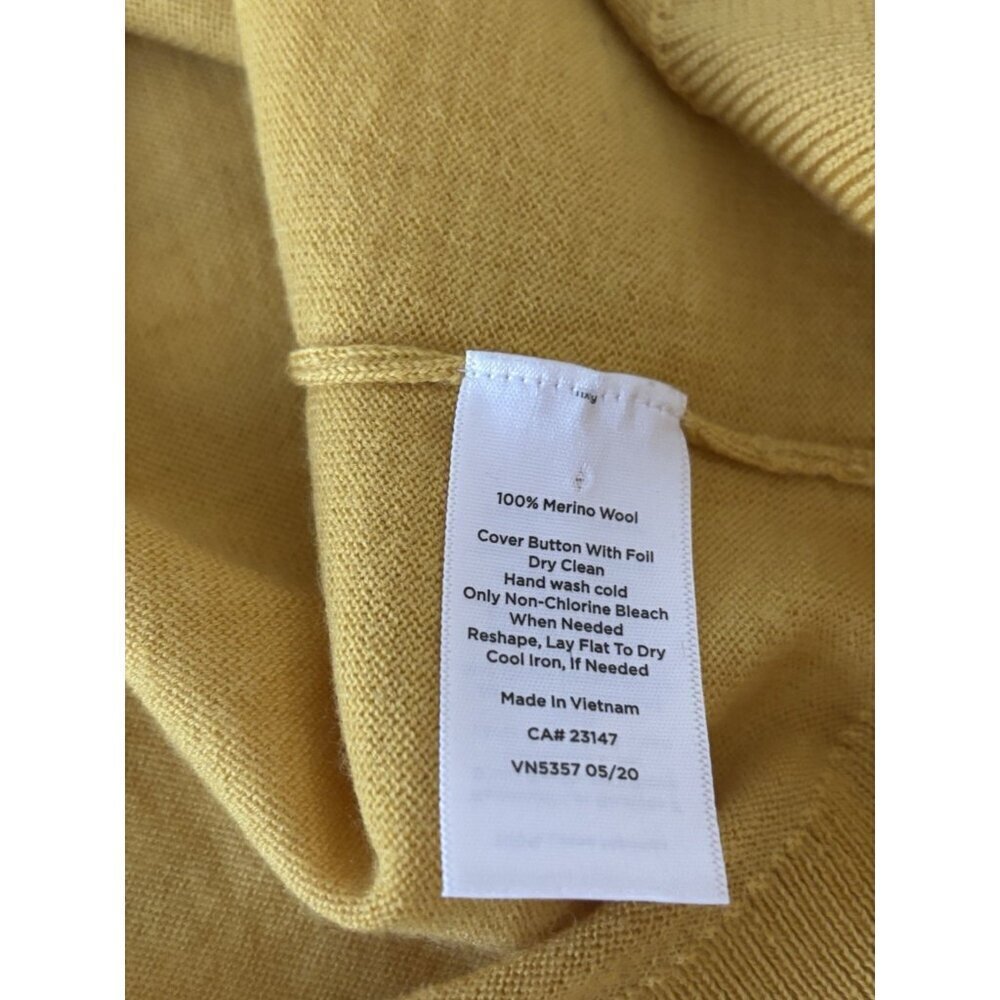 Talbots Women's Long Sleeve Knit‎ Top Pure Merino Wool Mustard Yellow Small - Picture 8 of 8